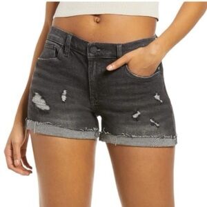 BLANKNYC Dress Down Party Washed Black Cutoff Denim Shorts in Sneak Preview -NWT